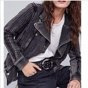 Free People Ruffled Moto Jacket